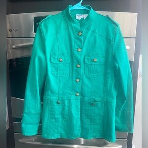 Diane Gilman Vintage Green Women's Military Style Jacket Blazer